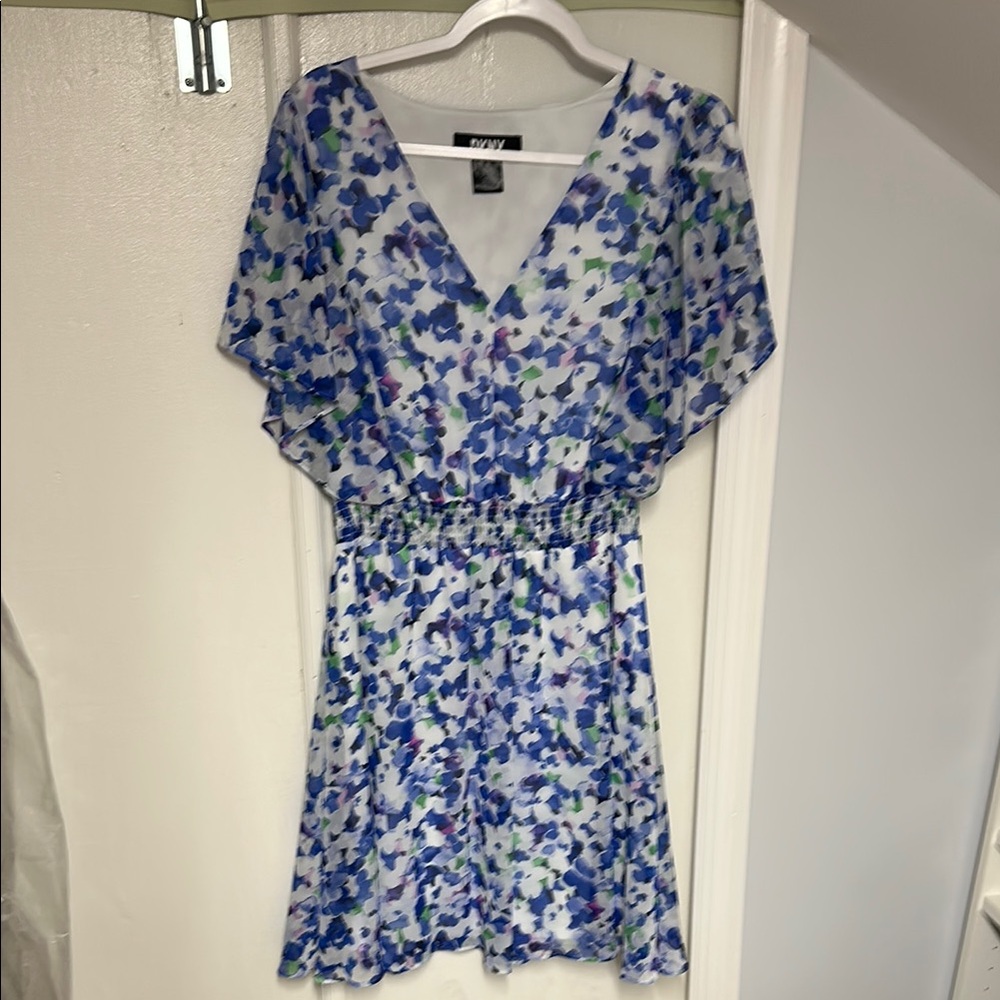 Blue and Green Floral Dress